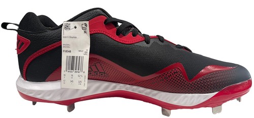 Size 17 Baseball Cleats Men's Adidas Icon 6 Bounce FV9348 Black/Power Red/White, - Picture 4 of 8