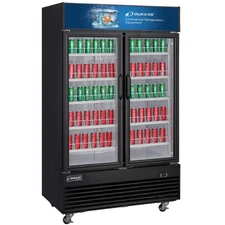 DUKERS DSM-48R , MERCHANDISE  2 DOORS  GLASS Door DISPLAY REFRIGERATOR 48.73cuft