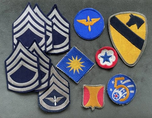 WWII WW2 US Army Military Air Force, Infantry Division, 1st Cavalry Patch Lot