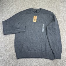 NEW Dockers Knit Pullover Sweater Mens Size XL Gray Long Sleeve