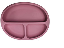 Elk  Friends Pink Silicone Toddler Plate with Suction Cups