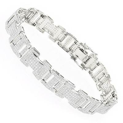 10K Gold Diamant Armband 3,22ct für Herren