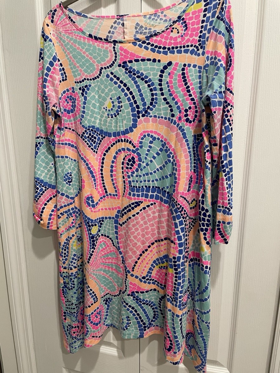 lilly pulitzer pima cotton dress Lilly Pulitzer Pink Floral Dress Mini 100% Pima Cotton EUC size S