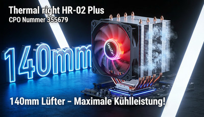 Thermalright HR-02 Plus, CPU Kühler, Intel & AMD, RGB, 140mm (355679) 240W TDP