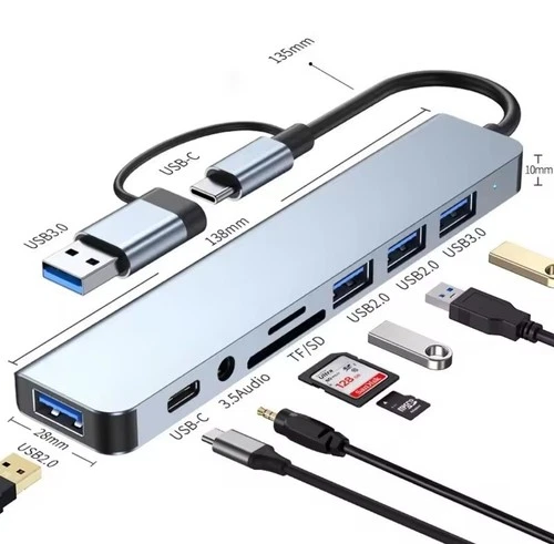 8 in 2 USB +Type C Docking Station