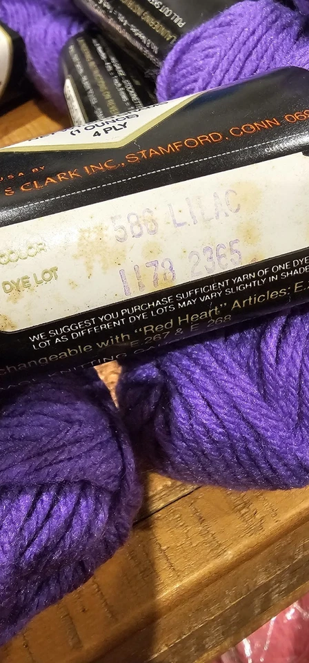 Vintage, Red Heart Wintuk Yarn #586 lilac Worsted Weight New Old Stock, 4 skeins - Image 4 of 4