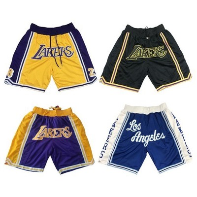Klassisch Basket ball Shorts Für Lakers Sport-short Gelb,Schwarz,Blau,Lila Neu