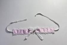 Collana Chocker Rosa Con Dettaglio Cuore Oro E Brillantino Con Pizzo Antico