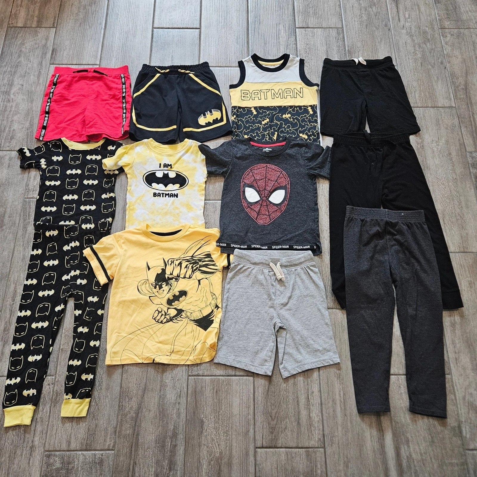 DC Comic Marvel Batman Spider-Man Clothing Lot of 12 Kids Boy Size 5T Superhero