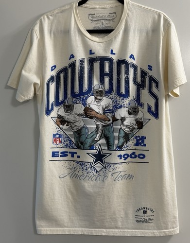 Mitchell Ness Herren Creme Dallas Cowboys 5X Super Bowl Champions T-Shirt Gr. L