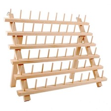 NW 60-Spools Wooden Thread Holder Sewing and Embroidery Thread Rack and Organ...