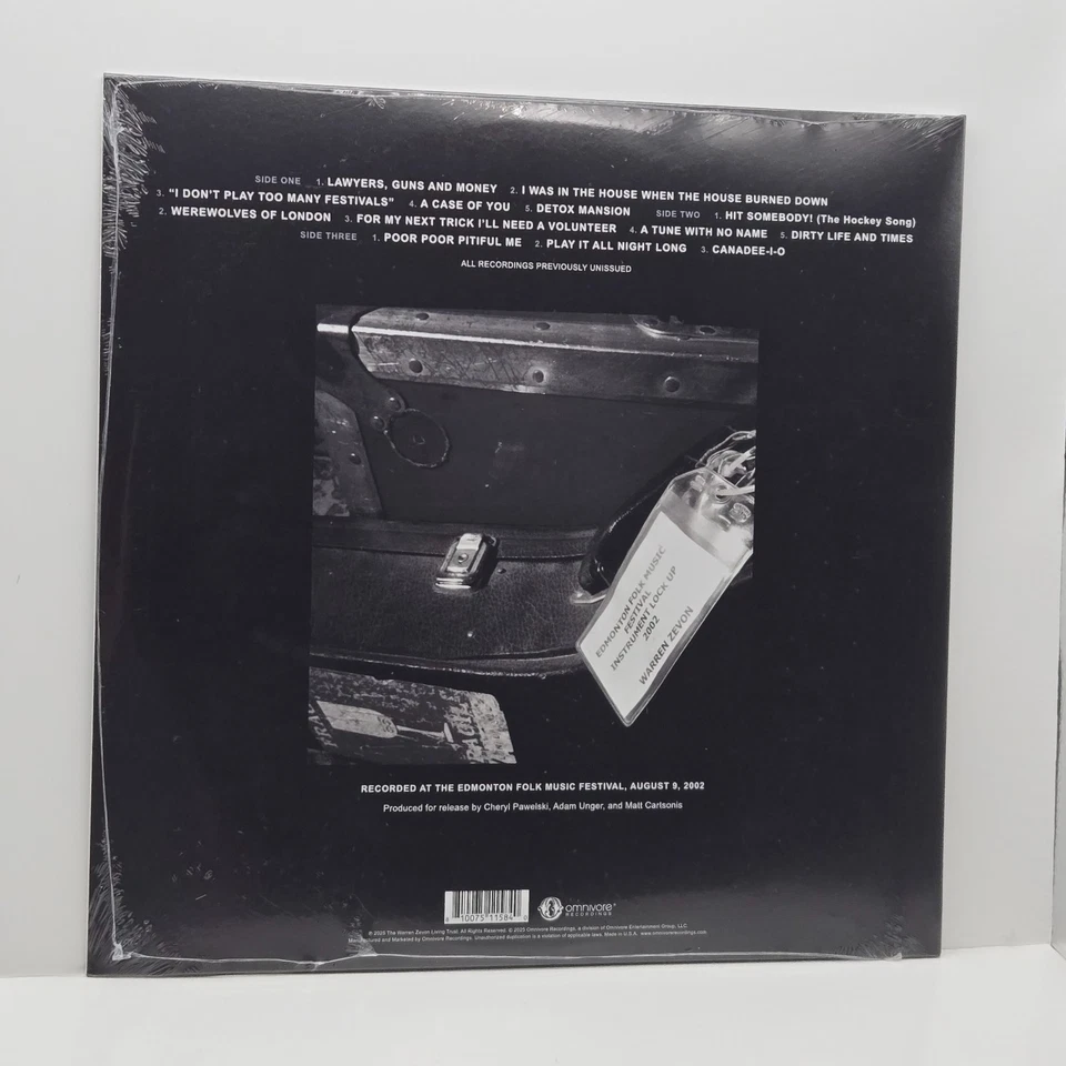 Warren Zevon - Epilogue: Live Edmonton Folk Music Festival RSD 2025 2xLP Vinyl - Image 2 of 4
