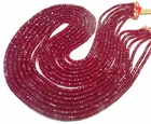 New Natural Pink Ruby Rondelle Longido Gemstone Faceted Beads 18"Strand 3-5mm GV