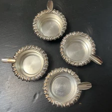 Lot Of 4 Individual Silver plated Ashtrays Made In Italy