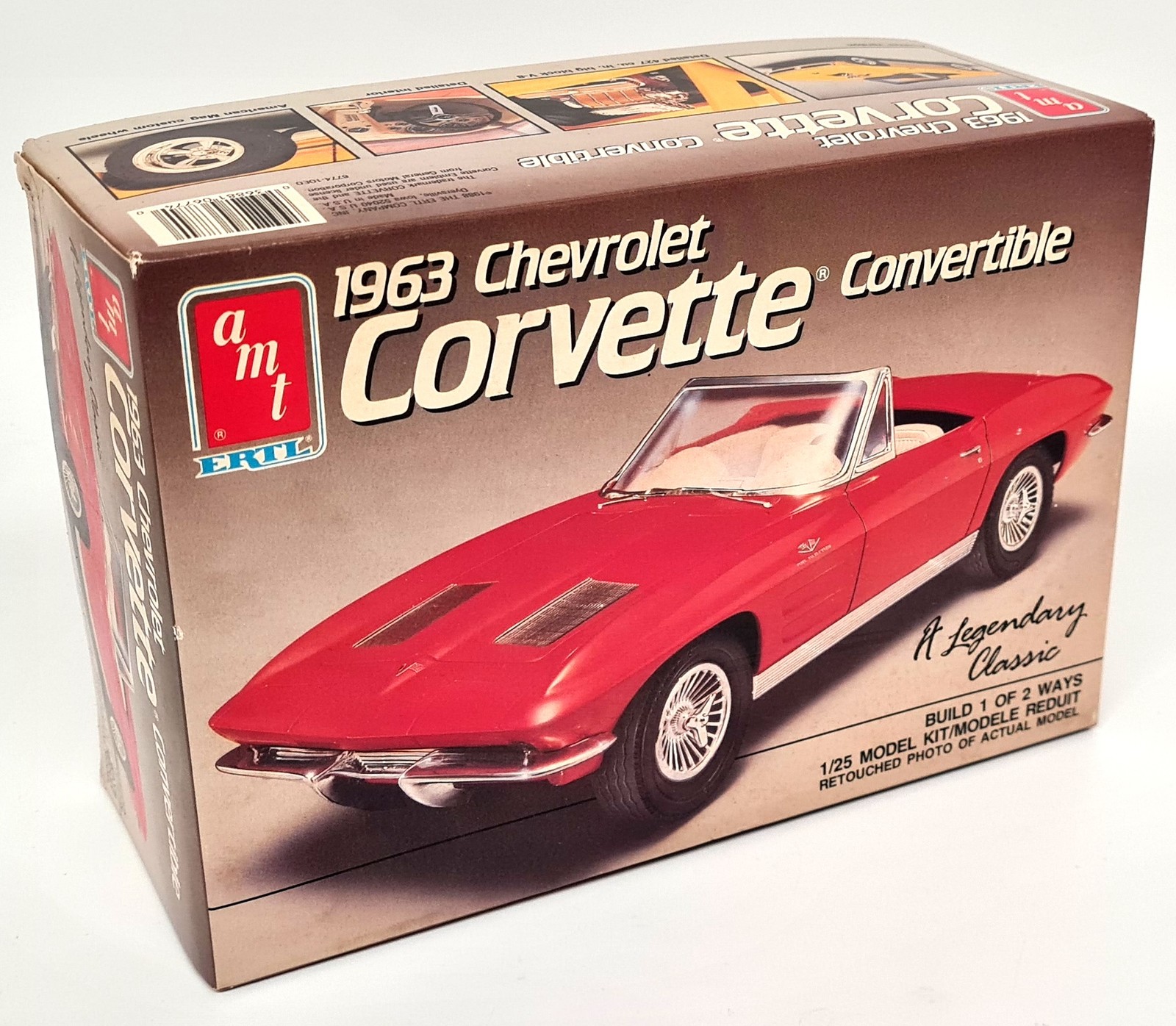 AMT 1/25 Chevrolet Corvette 1963 Convertible Plastic Model Car Kit