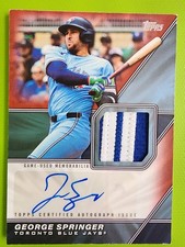 2026 Topps George Springer Dual Color Relic Auto Red #/5 Blue Jays #MLMA-GS