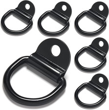 Heavy Duty Steel D-ring Tie Down Anchors 8mm 4000lbs Cargo Hooks 6 Pack Black