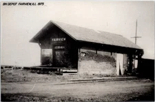 BN Railroad Train Station Depot Fairview, IL Illinois Postcard RR Tracks