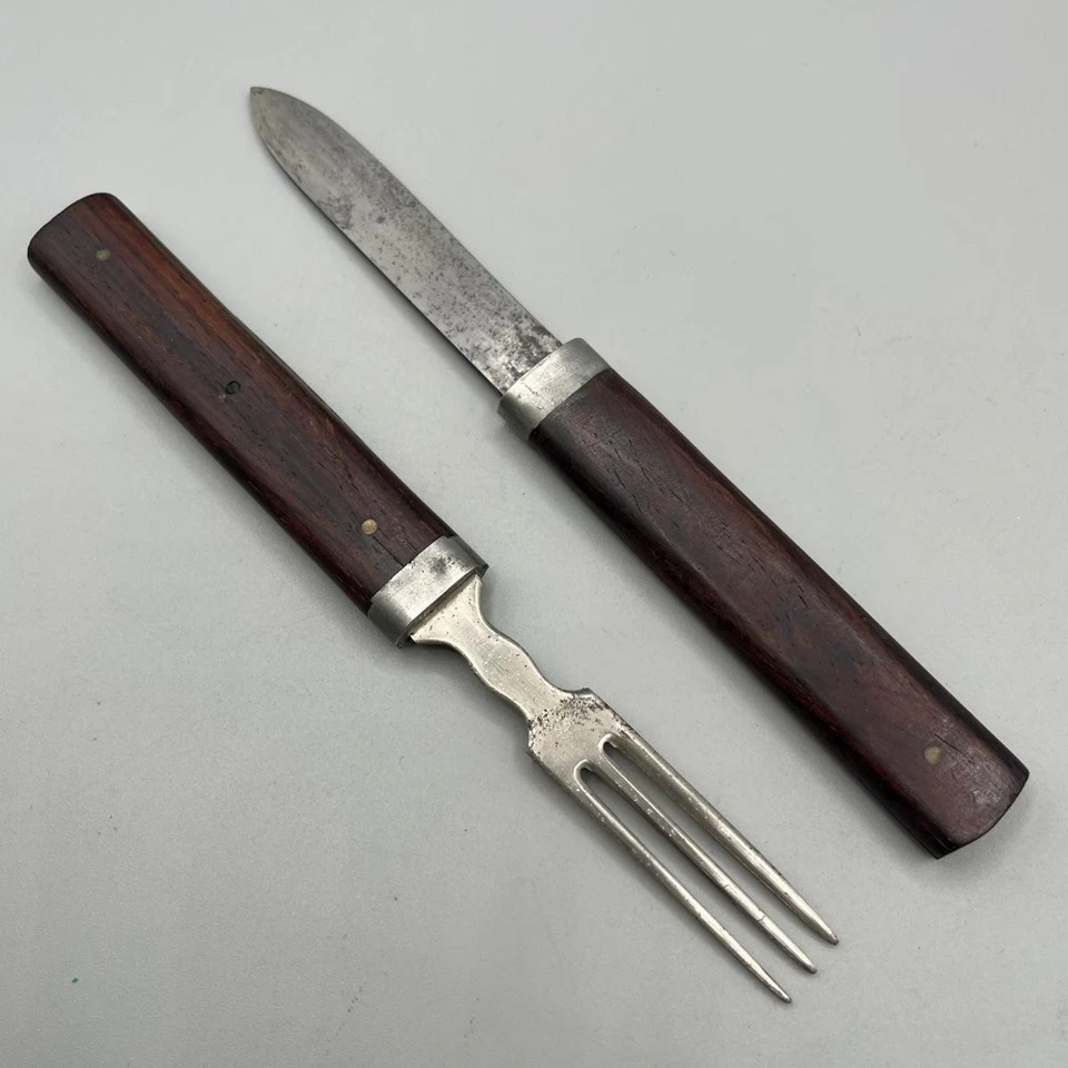 Civil War Officers Campaign Knife Fork Mess By Universal L.F. & C. Floating Fish - Image 3 of 4