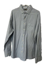 Peter Millar Button Up Shirt Men's XL Plaid Summer Comfort Long Sleeves