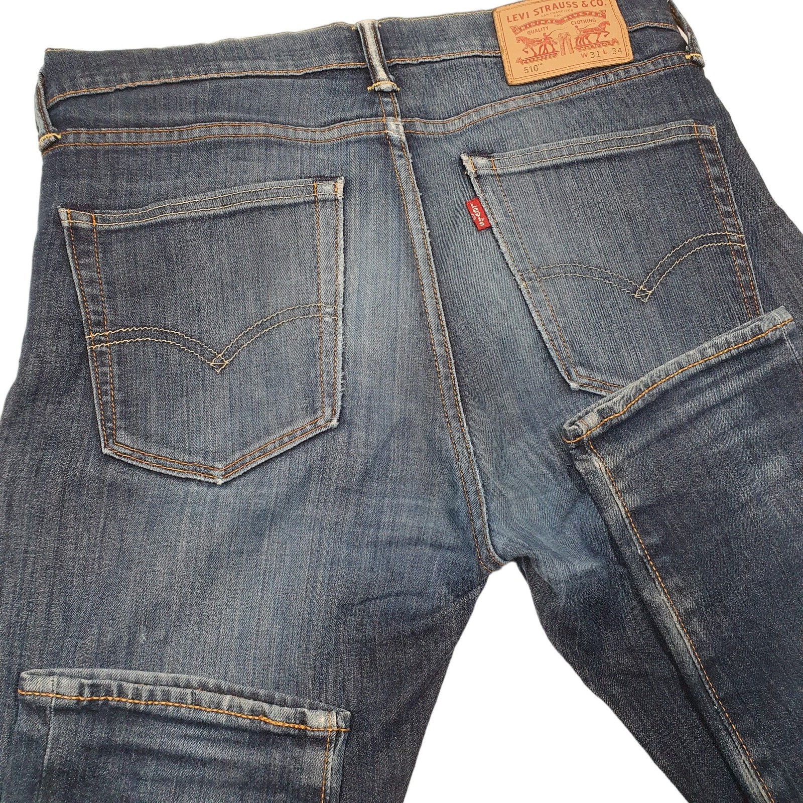 LEVIS 510 Jeans Skinny Fit Blue Denim Trousers Mens W31 L34 image 4