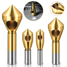4pcs HSS Countersink Drill Bit Set 1/4" Shank Titanium Coated 90° Chamfer Tool