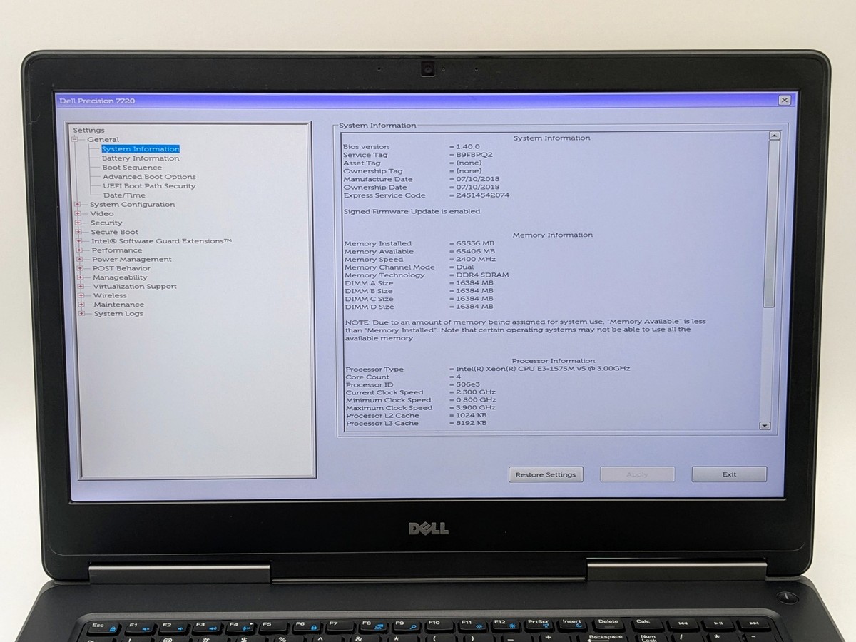 DELL PRECISION 7720 17