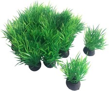 20 Pieces Small 1" Tall Plastic Artificial Aquarium Plants for Fish Tank Decor