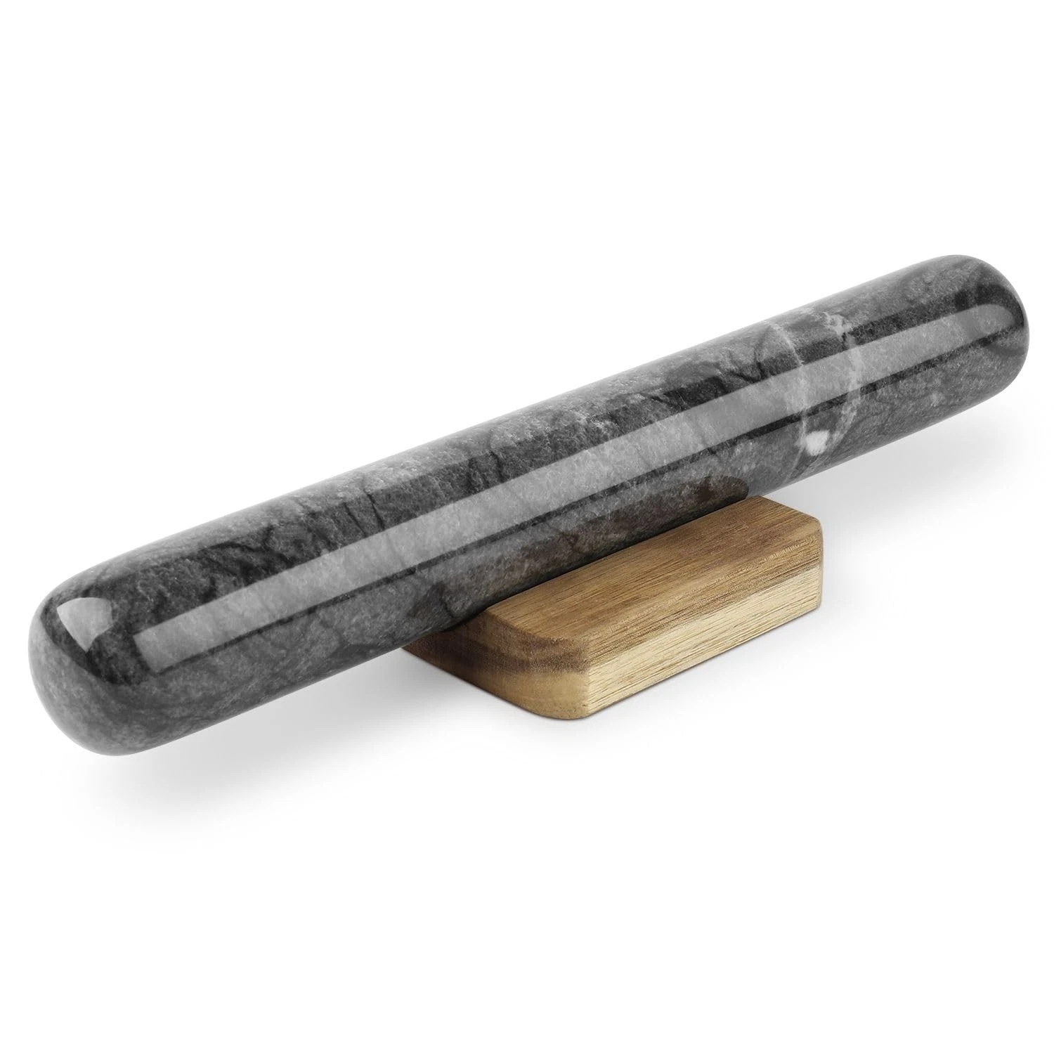 Flexzion French Rolling Pin, 12 Inch Black Dowel, Marble