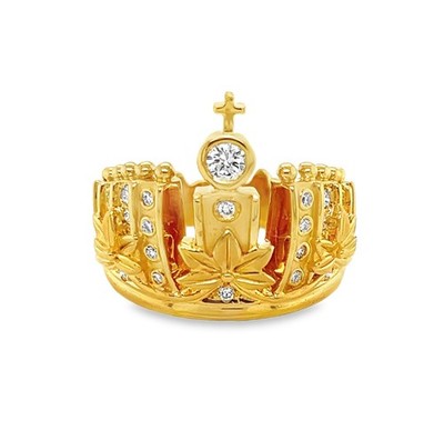 Carrera y Carrera Mi Princesa Imperial Tiara Diamond 18k Yellow Gold Ring Size 6