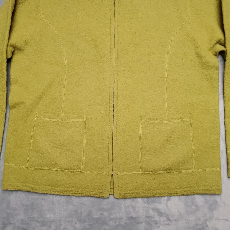 Cárdigan de lana vintage para mujer verde medio 100 % lana cremallera completa hecho en Australia Foto 2 de 4