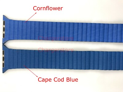 Genuine Apple Watch 42mm Midnight Blue Leather Loop Band Medium 