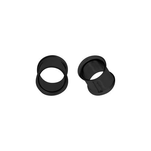 Pair of Surgical Steel PVD Black Double Flare Ear Tunnels Earlets Gauges Plugs - Picture 50 of 108