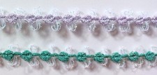 5 Yds. Sparkle Rosebud Rosette/Iridescent Loops Braid Trim BR-83