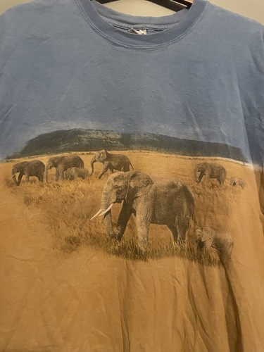 Men's Vintage Louisville Zoo All Over Print Elephant Shirt XL Animal Print (E57) - Picture 2 of 9