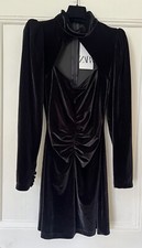 Zara Black Velvet Dress Size S