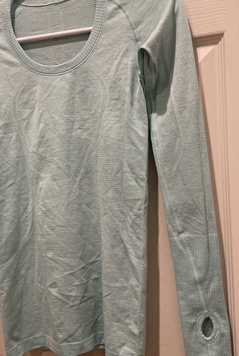 Lululemon Swiftly Tech Manga Larga Mujer 6 Azul Ligero Gimnasio Correr - Imagen 4 de 8