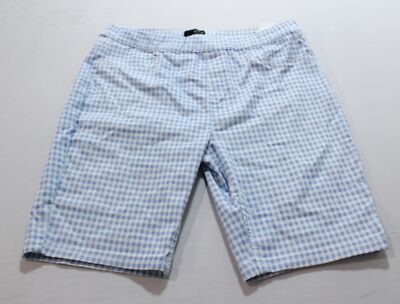 Erika Women's Petite Joey Bermuda Gingham Shorts IW4 Serenity Blue/White Size PL