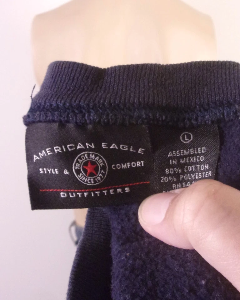 Sudadera vintage años 90 American Eagle AE Hockey Crew logotipo clásico talla L Foto 4 de 4