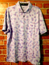 Nike Tour Dri-FIT Golf Polo Purple Print Shirt FD5739-512 Men's Size M NWT 