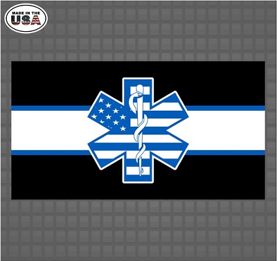 EMT Thin White Line Flag Vinyl Decal Sticker | EMS Flag Decals | eBay