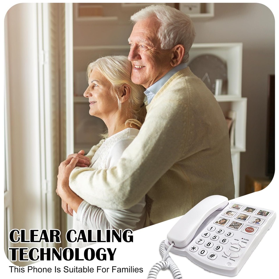 Landline Phone Big Button Phone for Seniors Telephone Can
