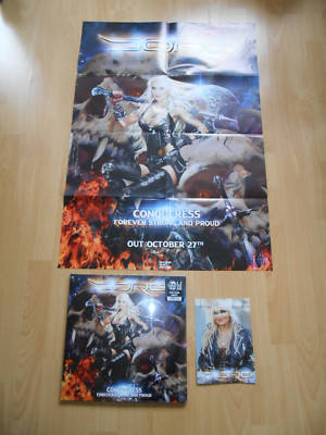 DORO - CONQUERESS  FOREVER STRONG AND PROUD 2x PICTURE VINYL POSTER & AUTOGRAMM