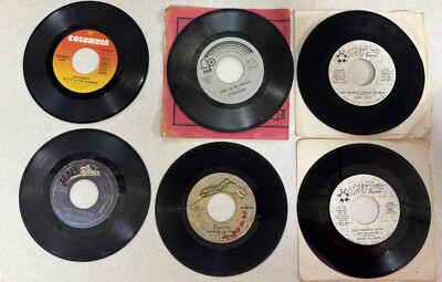 Lot of 6 Vintage 45 RPM Records REO Speedwagon, The Doors + More Untested