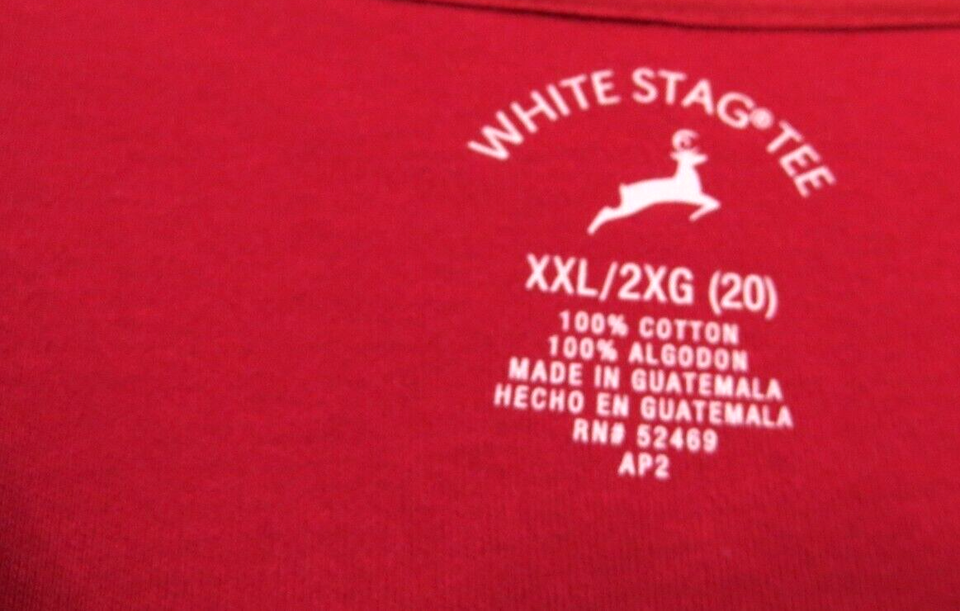 White Stag Tee Shirt Womens XXL 2XL Red Short Sleeve 100 Cotton