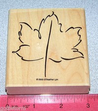 Maple Leaf Rubber Stamp Single Outline Autumn by Stampin Up Simple Sketches