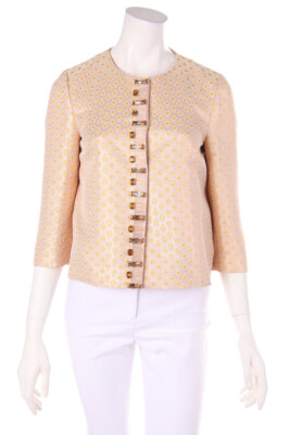 L´AUTRE CHOSE Blazer Jacket Flowers Metallic Effect D 40 lemon sorbet copper NEW