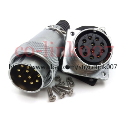 WS32 11pin Power Connector, Aviation Bulkhead Industrial Plug Socket for LED 25A