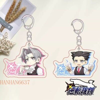 Ace Attorney Phoenix Wright Miles Edgeworth Acrylic Cute Anime Key Buckle Gift