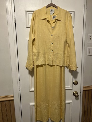Linen Blend Golden Yellow Suit Size 
